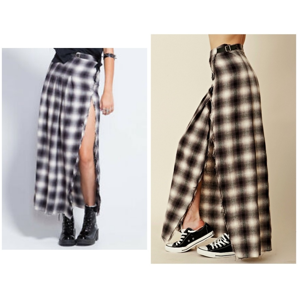 Unif Gwen plaid maxi skirt